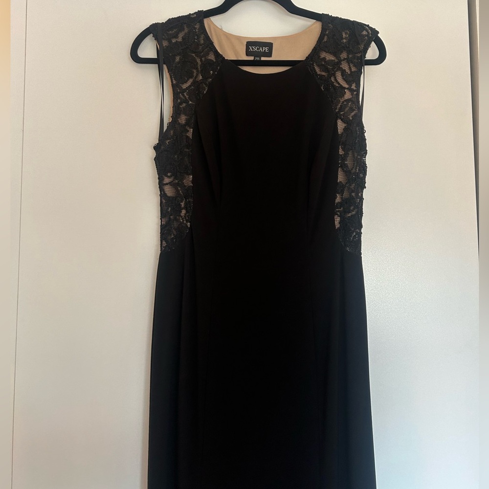 Xscape Black Backless Dress
